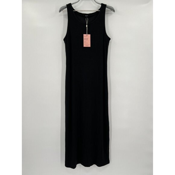 Quince Dresses & Skirts - Quince Women’s Black Tencel Rib Knit Midi Dress sz S NWT Sleeveless Mid-Length